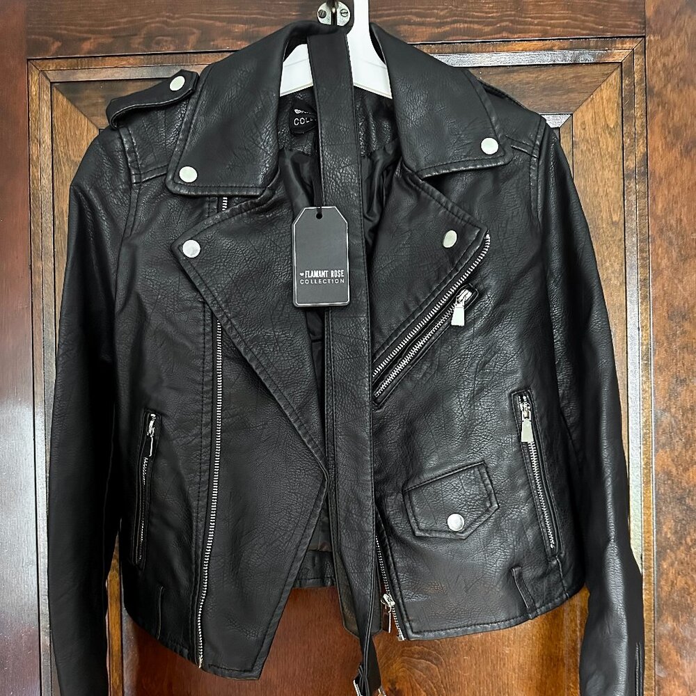 Nasty Gal Black Faux Leather Moto Jacket